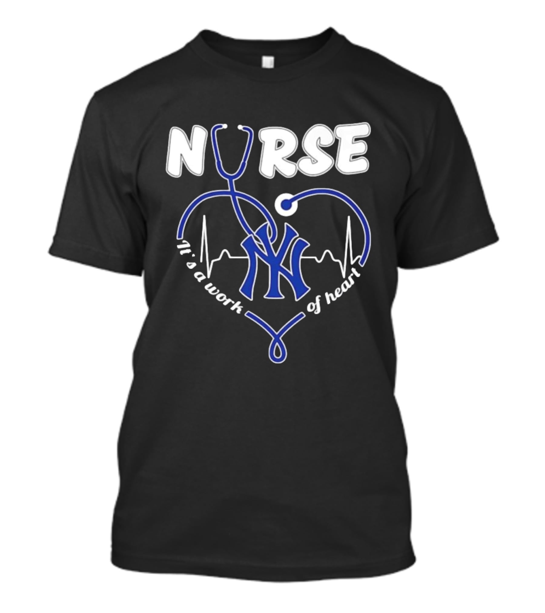 New York Yankees Nurse It's A Work Of Heart Stethoscope T-Shirt