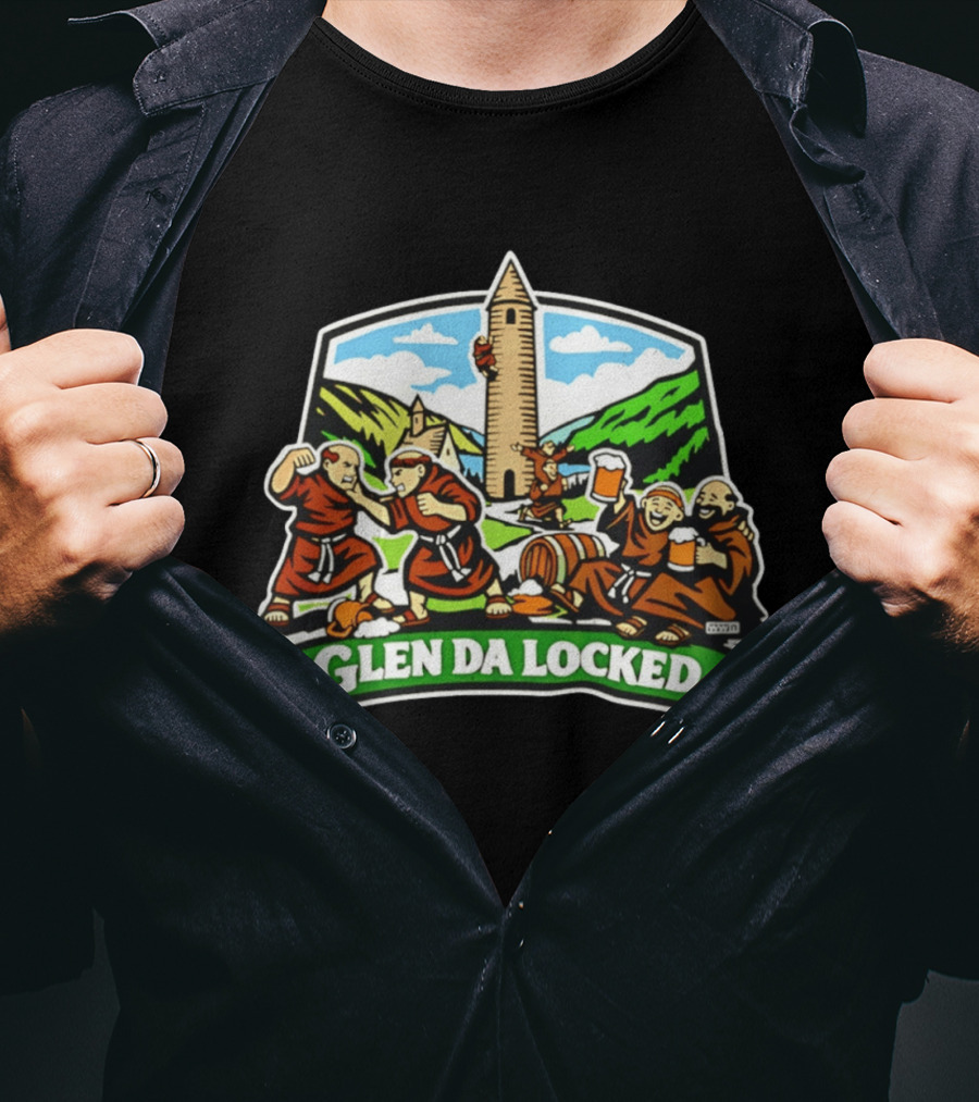 Glen Da Locked Monks Medieval Tower And Ale Celebration T-Shirt