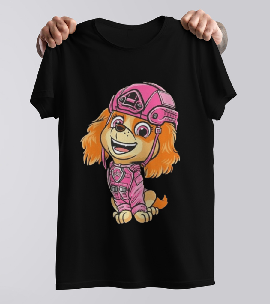 Paw Patrol Skye Air Rescue Pup In Pink Helmet And Suit T-Shirt