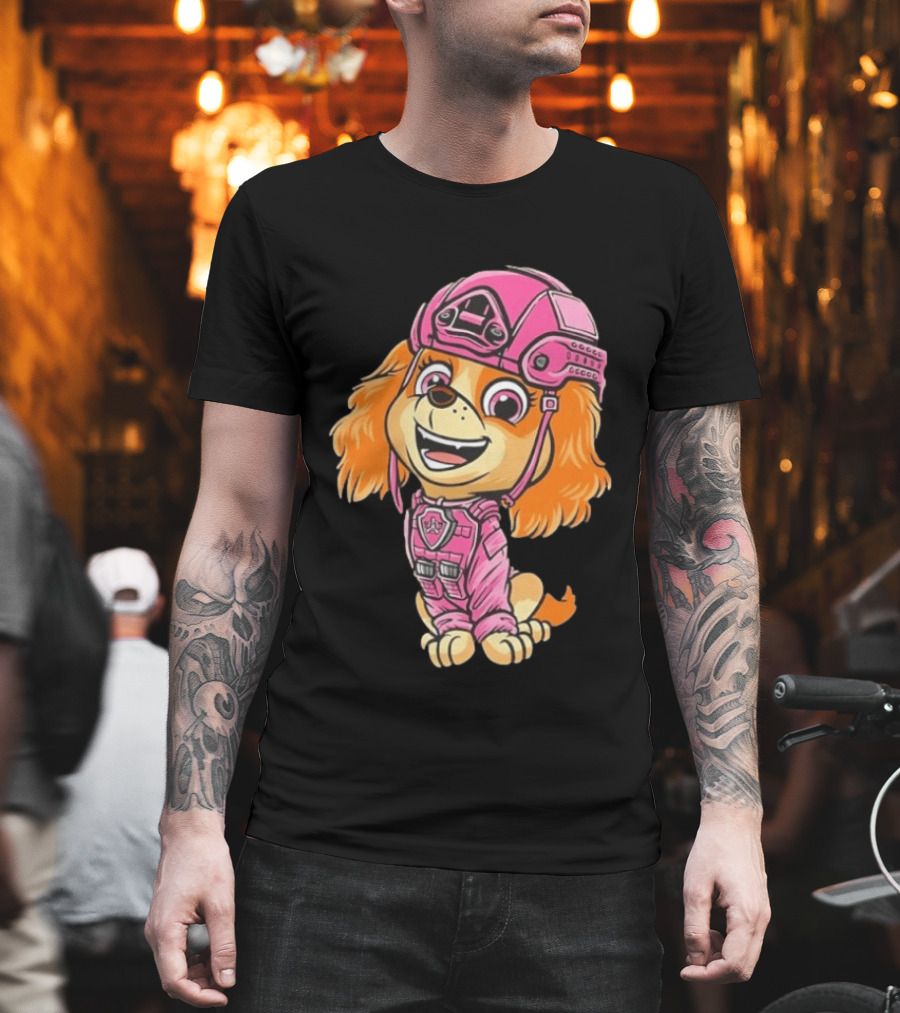 Paw Patrol Skye Air Rescue Pup In Pink Helmet And Suit T-Shirt