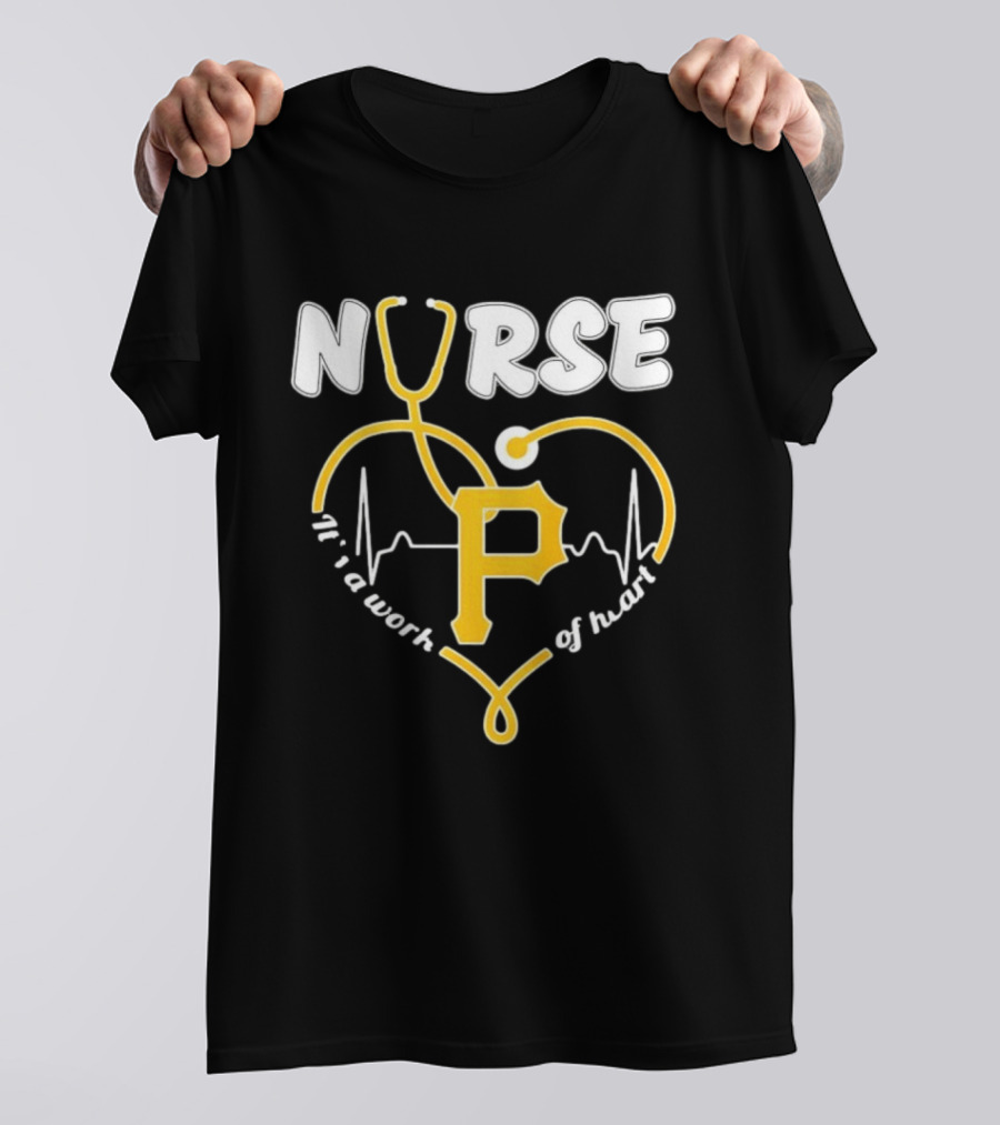 Pittsburgh Pirates Nurse Stethoscope It's A Work Of Heart T-Shirt