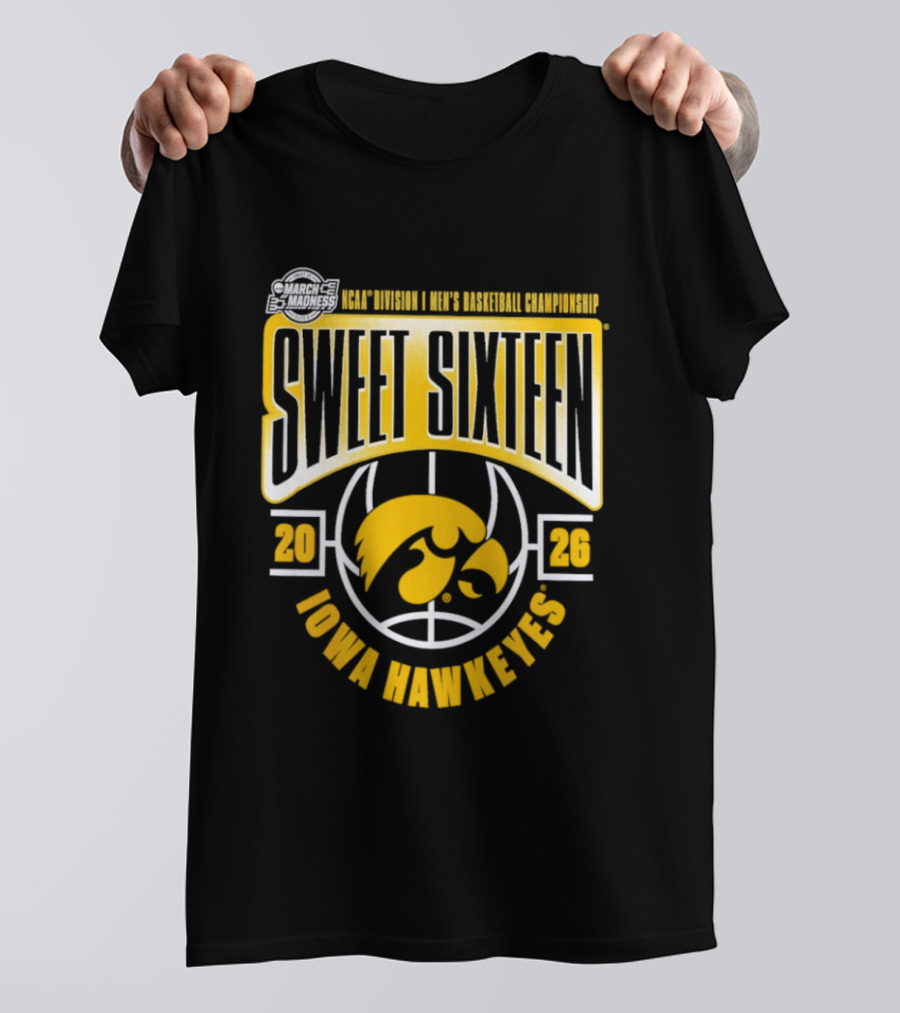 2026 Iowa Hawkeyes NCAA Basketball Sweet Sixteen March Madness Tournament T-Shirt