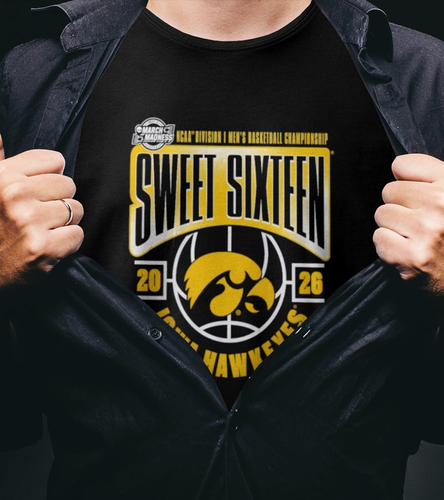 2026 Iowa Hawkeyes NCAA Basketball Sweet Sixteen March Madness Tournament T-Shirt
