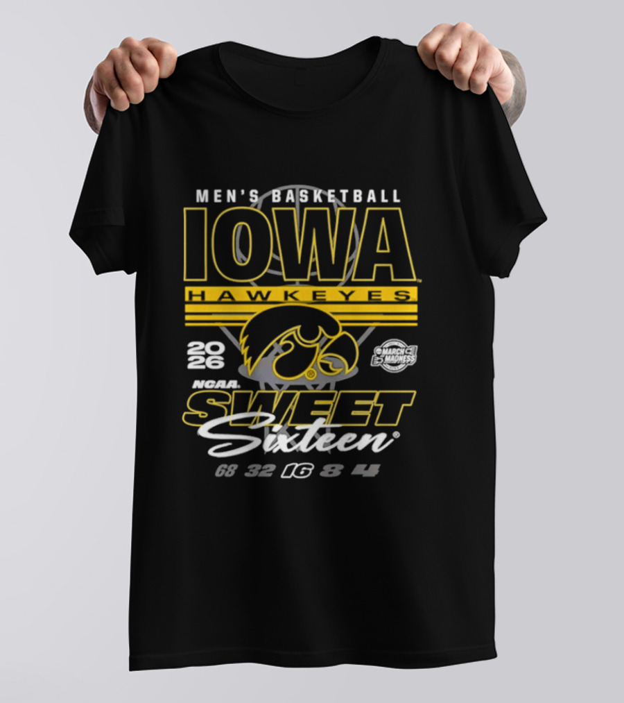 Men's Basketball Iowa Hawkeyes 2026 NCAA Sweet Sixteen Bound T-Shirt
