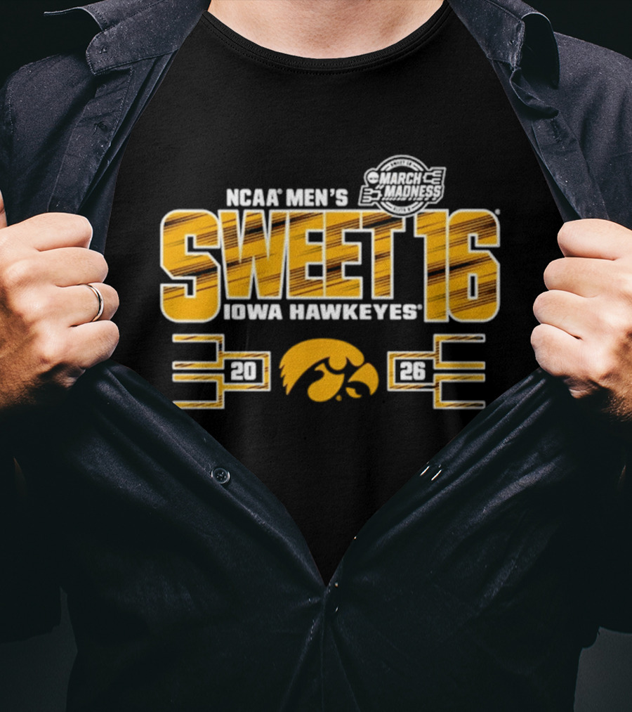 NCAA Men's Sweet 16 Iowa Hawkeyes 2026 Basketball Tournament Bound T-Shirt