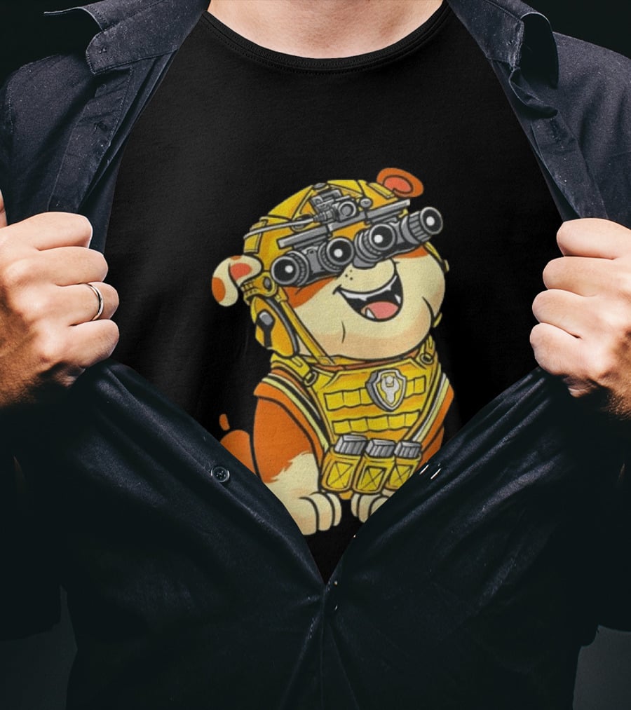 Rubble Construction Paw Patrol Dog Night Vision Goggles T-Shirt