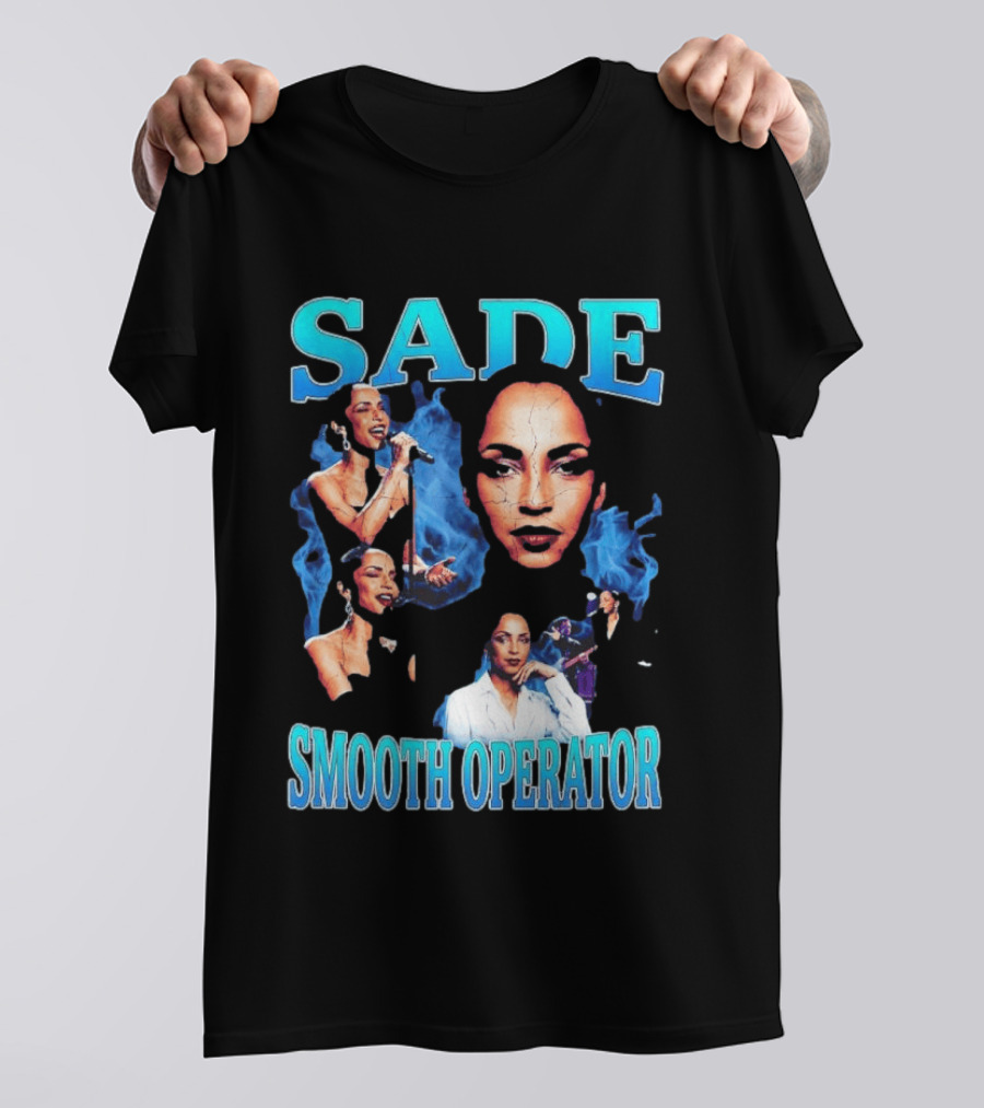 Sade Smooth Operator 90's Iconic Style Retro Music Collage T-Shirt