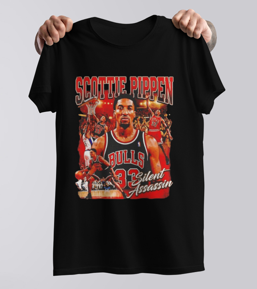 Scottie Pippen Chicago Bulls 33 Silent Assassin NBA T-Shirt