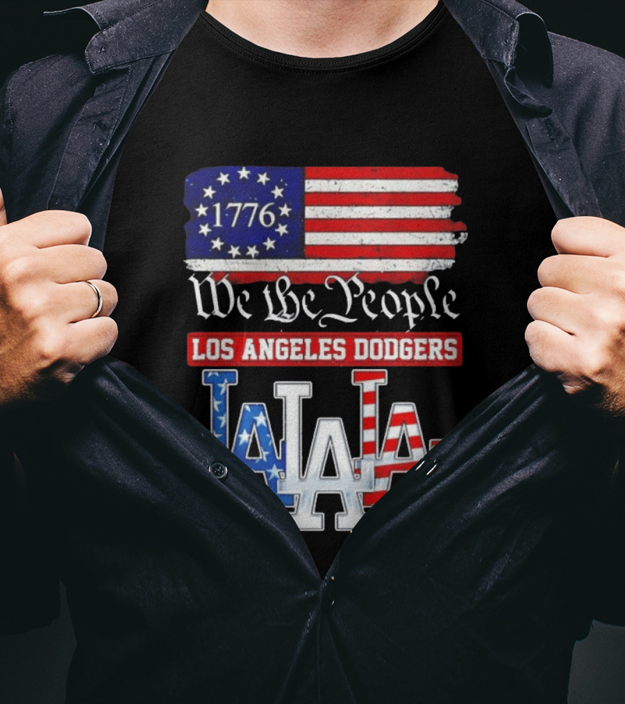 Los Angeles Dodgers 1776 Flag We The People LA Stars And Stripes 250th Anniversary T-Shirt