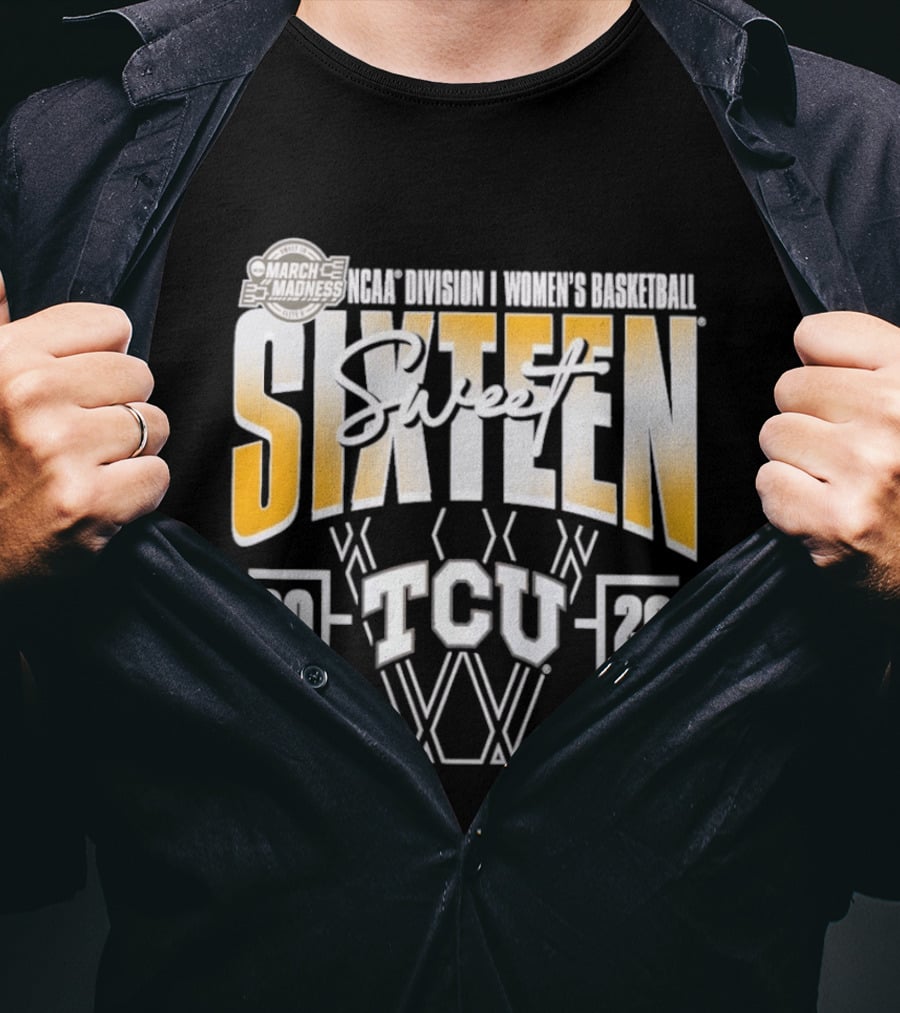 March Madness 2026 TCU Horned Frogs NCAA Women's Basketball Sweet Sixteen T-Shirt