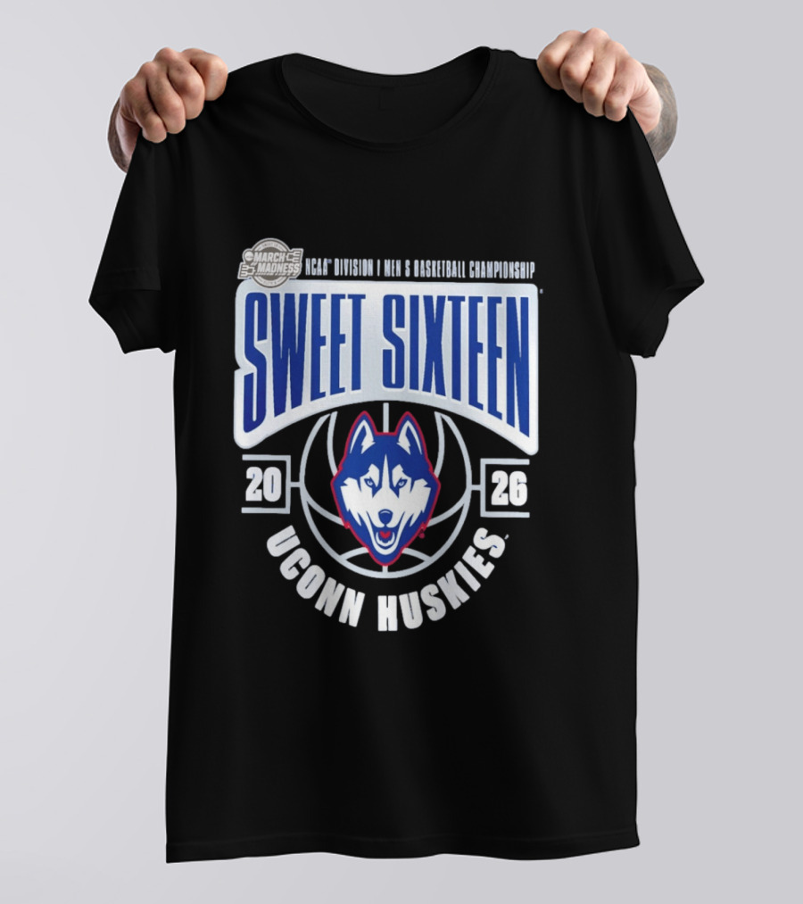 UConn Huskies 2026 NCAA Division I Men's Basketball Championship March Madness Sweet Sixteen T-Shirt