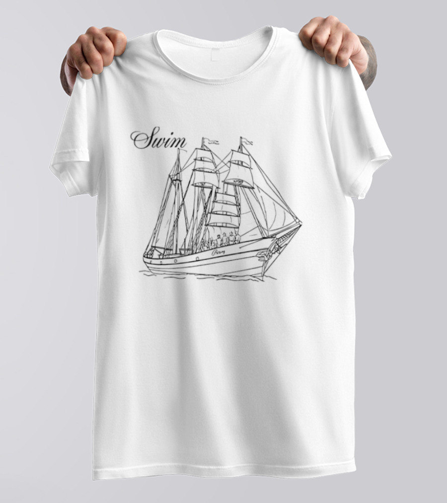 BTS World Tour 2026 Arirang Swim Track Sailing Ship Vintage Sketch T-Shirt