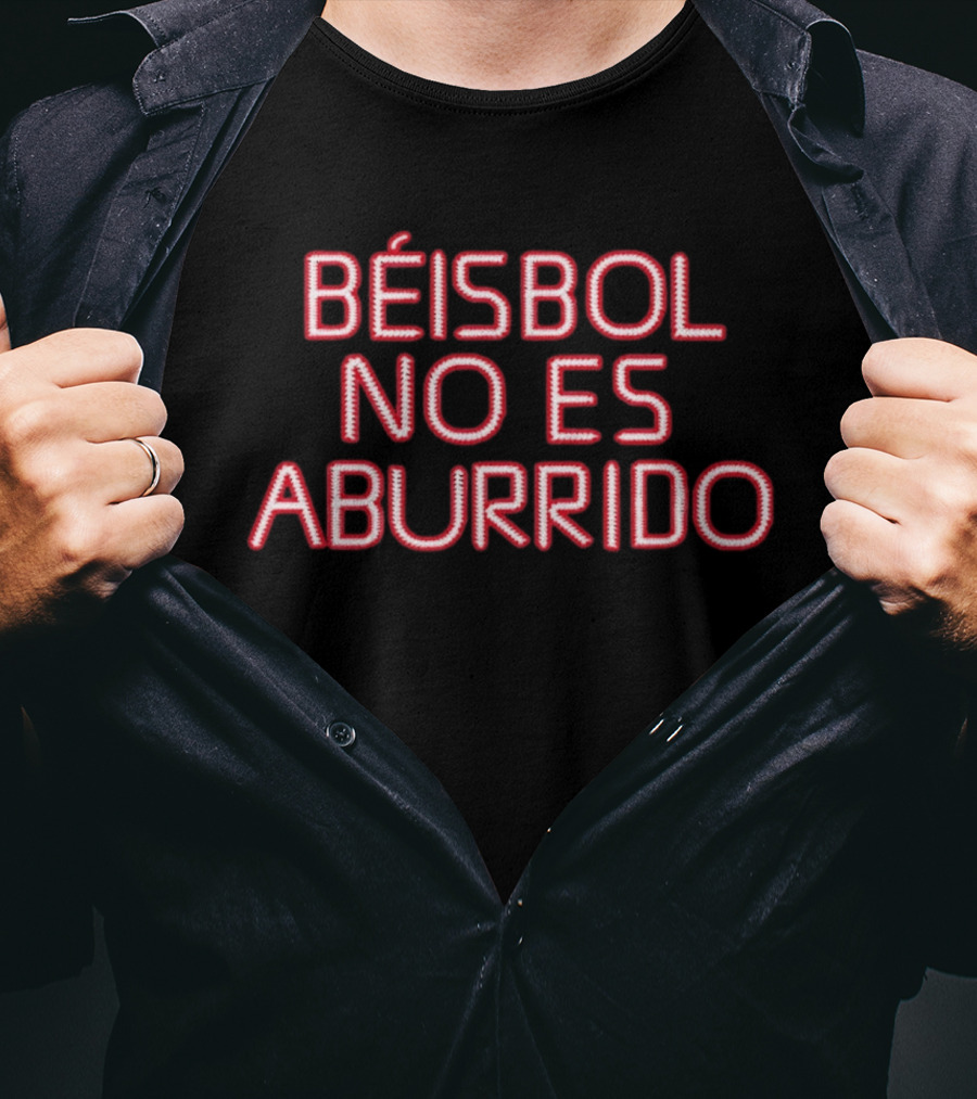 Béisbol No Es Aburrido Red Stitching Bold Fan T-Shirt