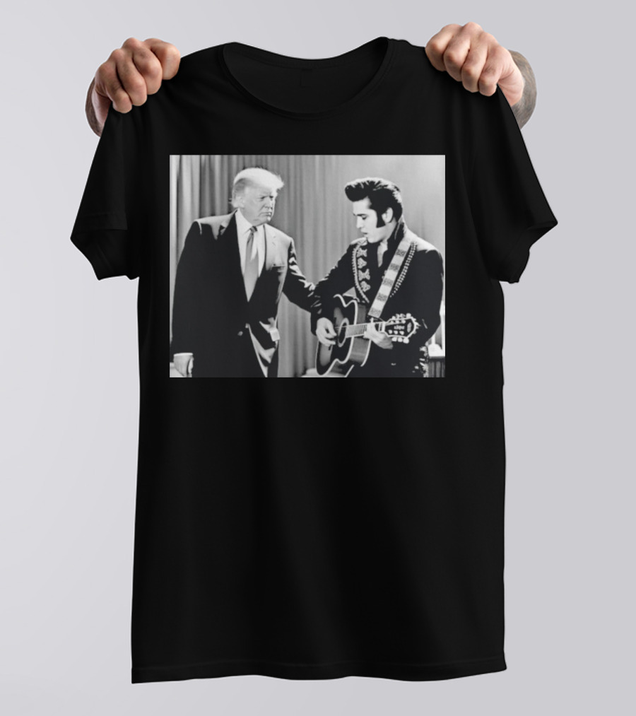 Donald Trump Elvis 2026 Collaboration With Guitar Performance T-Shirt