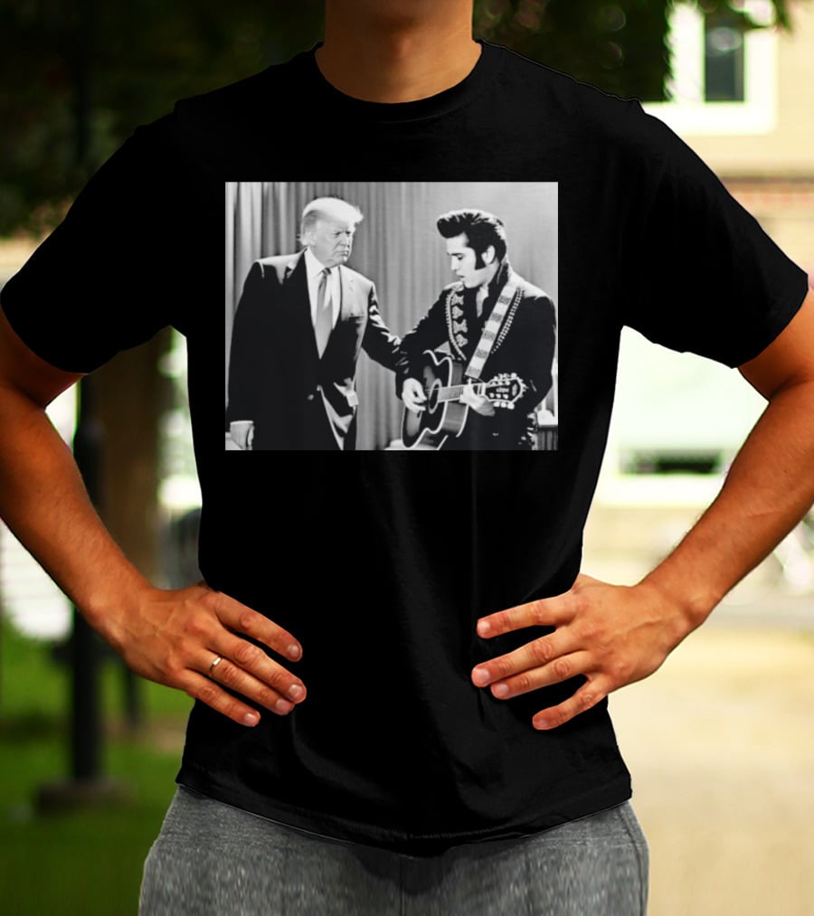 Donald Trump Elvis 2026 Collaboration With Guitar Performance T-Shirt