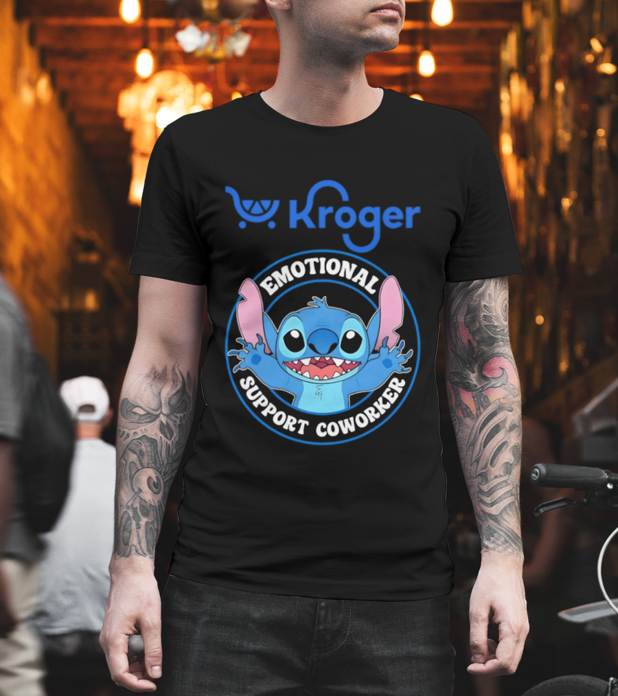 Kroger Emotional Support Coworker Stitch T-Shirt