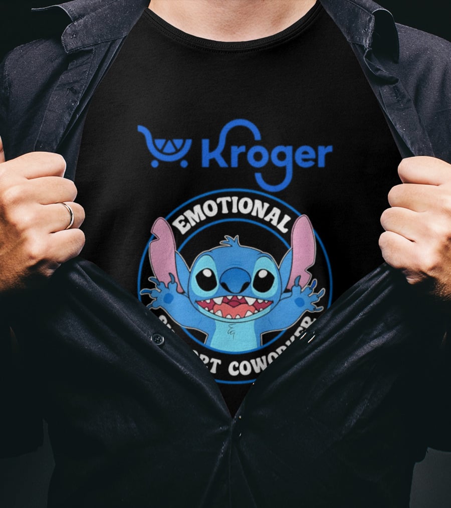 Kroger Emotional Support Coworker Stitch T-Shirt