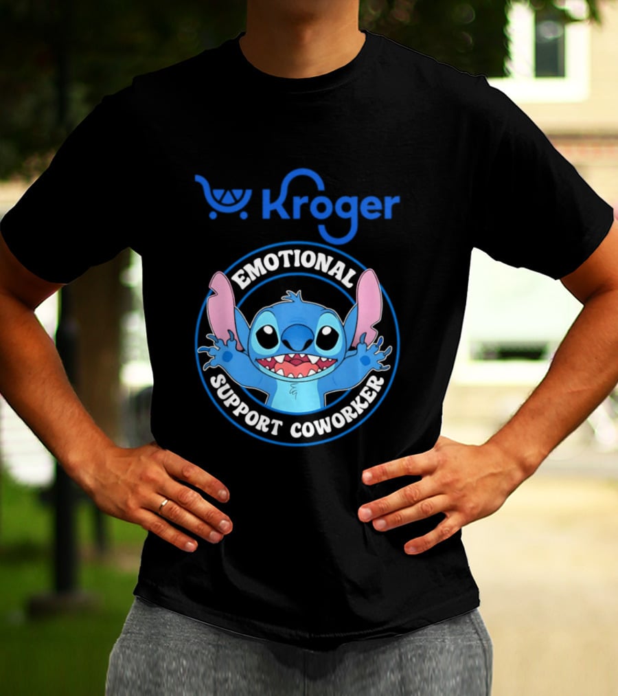 Kroger Emotional Support Coworker Stitch T-Shirt