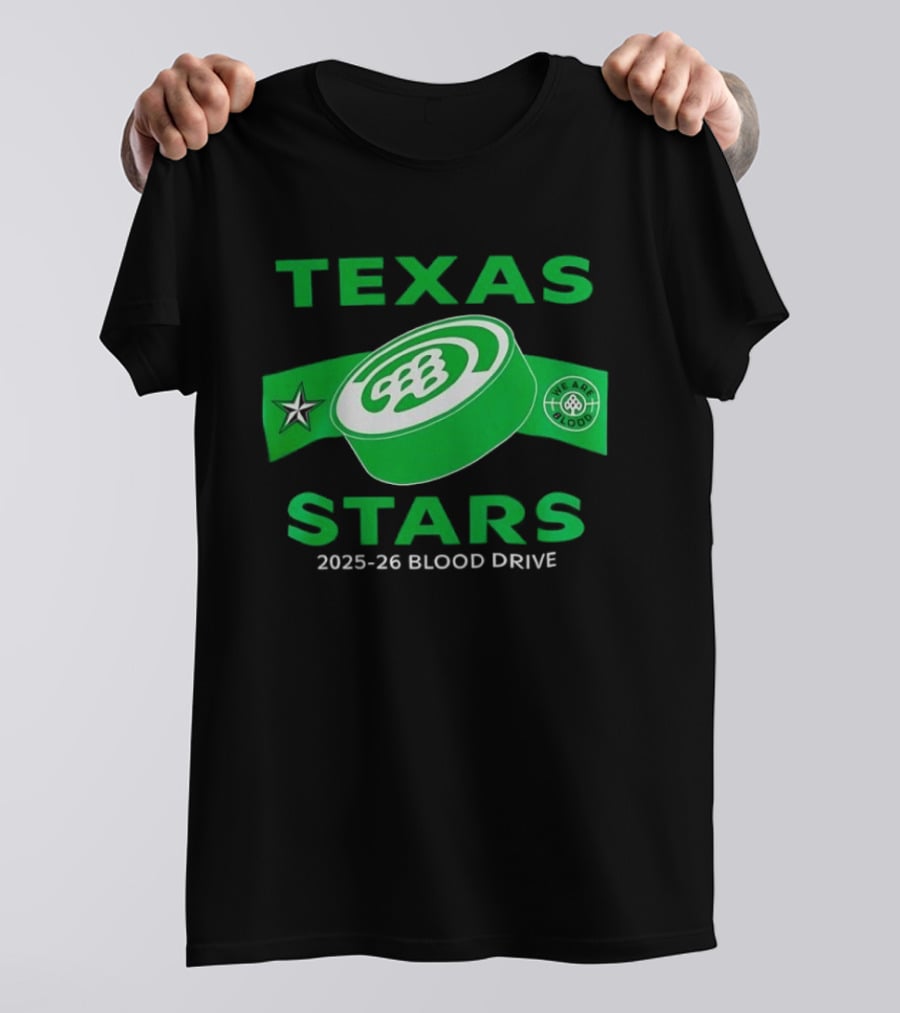 Texas Stars 2025 2026 Blood Drive Hockey Band T-Shirt