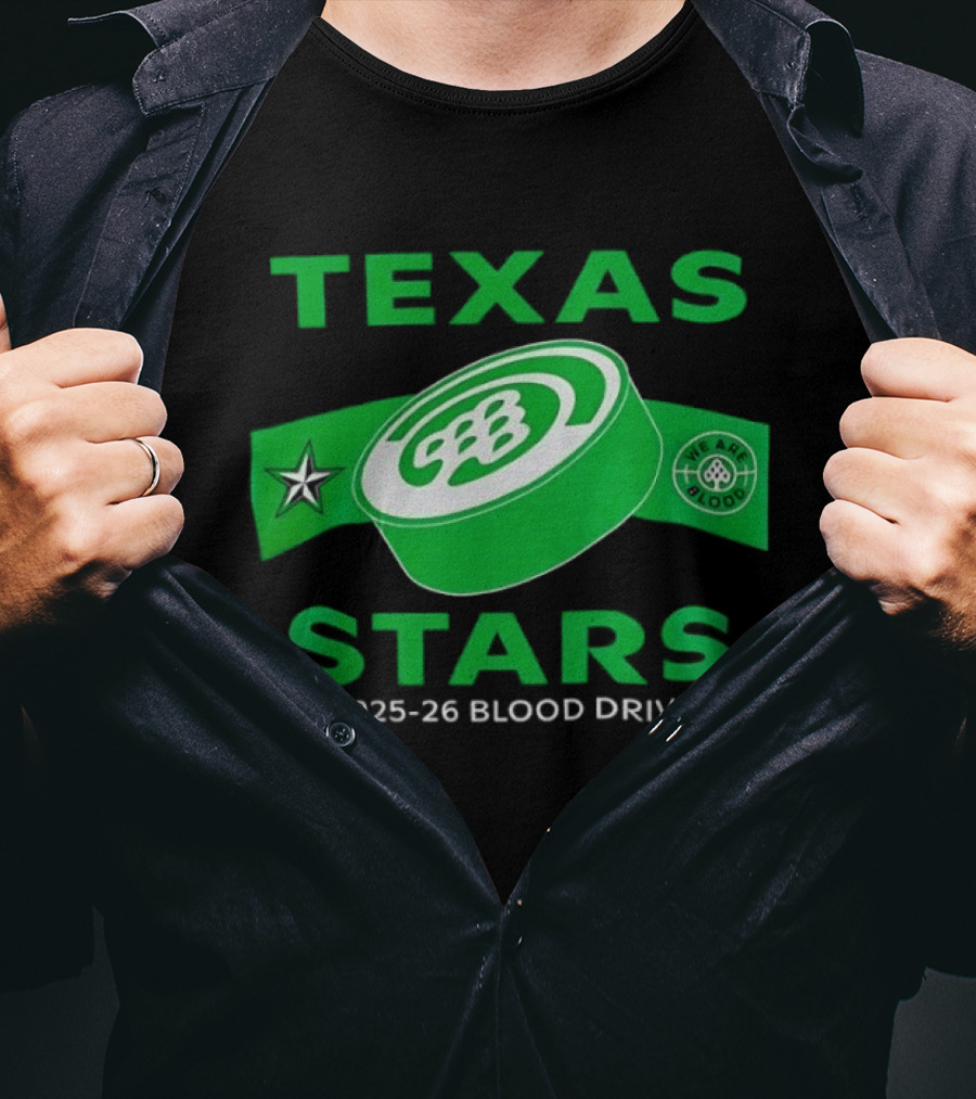 Texas Stars 2025 2026 Blood Drive Hockey Band T-Shirt