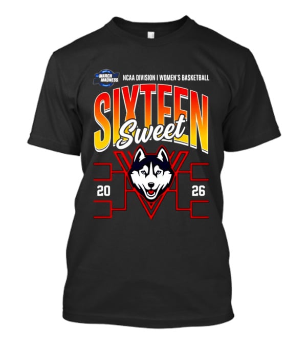 NCAA Division I Women's Basketball UConn Huskies 2026 Sweet Sixteen March Madness Tournament T-Shirt