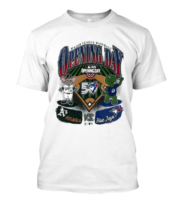 Major League Baseball Opening Day Athletics Vs Blue Jays 1992 T-Shirt