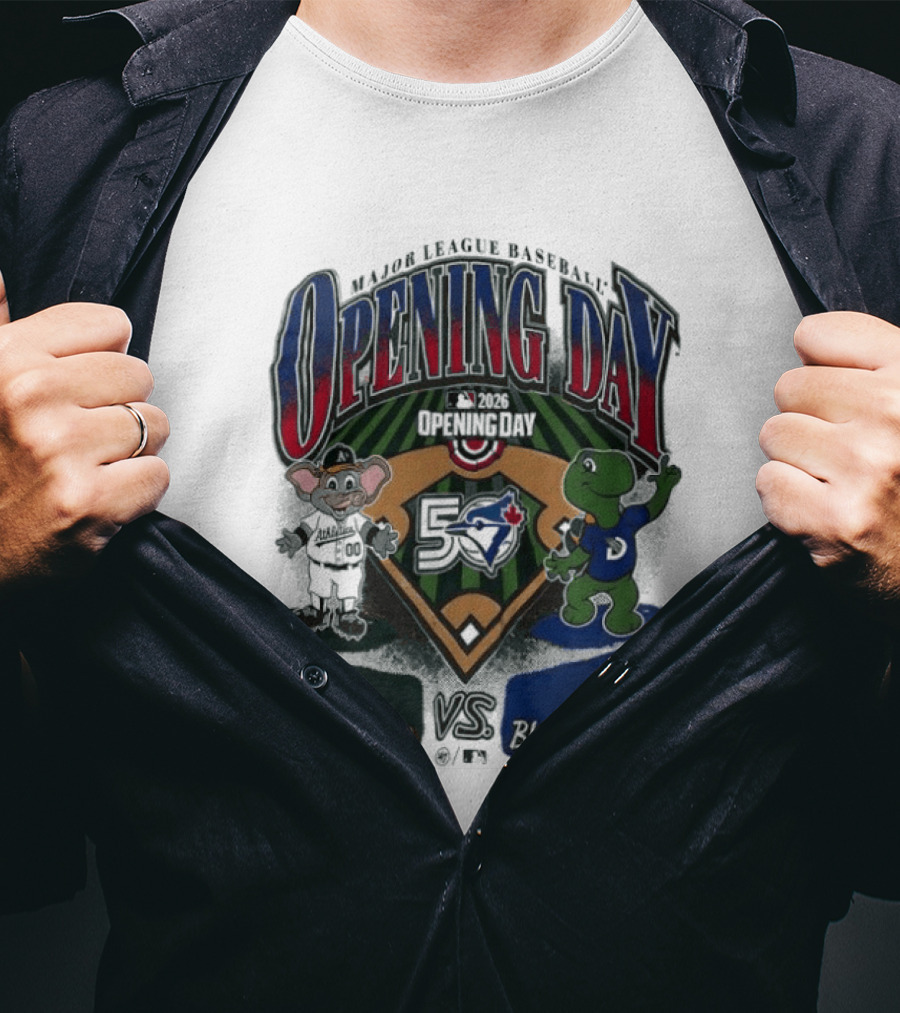Major League Baseball Opening Day Athletics Vs Blue Jays 1992 T-Shirt