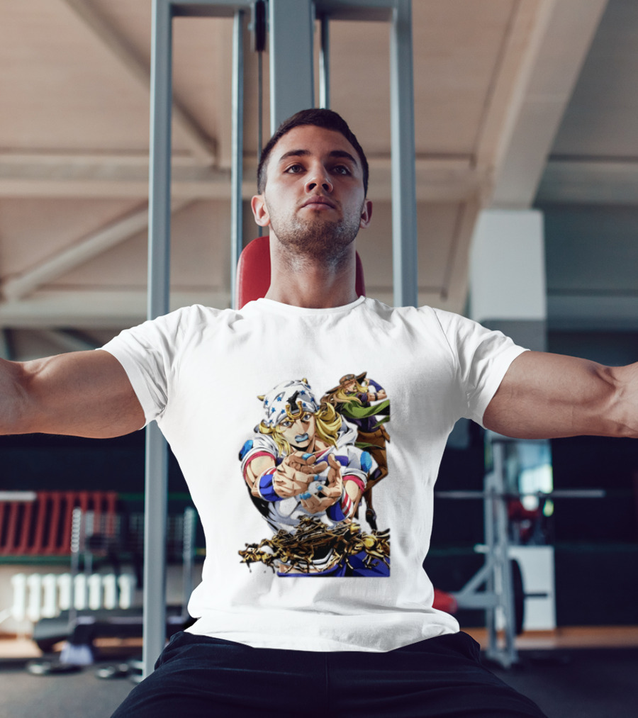 Steel Ball Run JoJo's Bizarre Adventure Gyro Zeppeli And Johnny Joestar Anime Characters T-Shirt