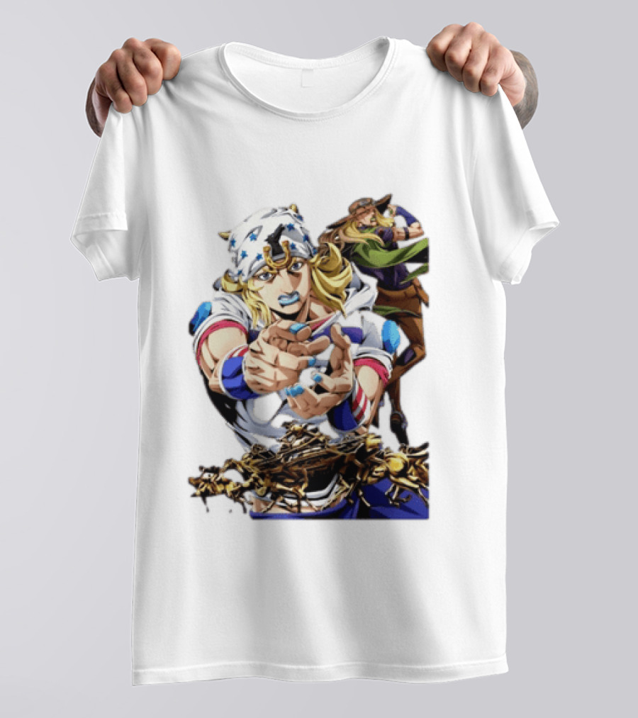 Steel Ball Run JoJo's Bizarre Adventure Gyro Zeppeli And Johnny Joestar Anime Characters T-Shirt