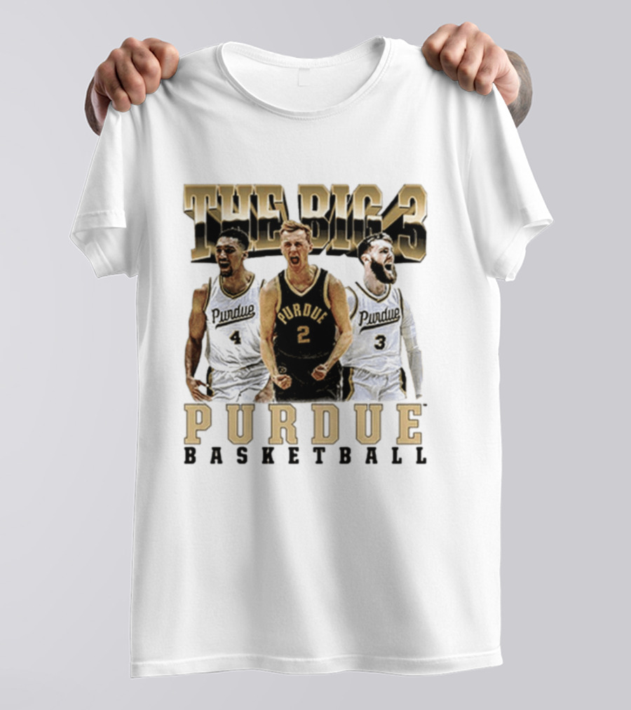 Purdue Basketball The Big 3 Player Collage T-Shirt
