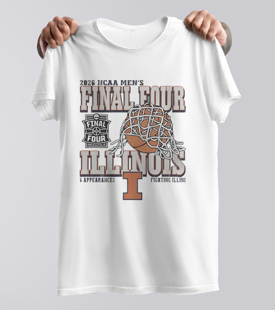 2026 NCAA Men's Final Four Illinois Fighting Illini Basketball 6 Appearances T-Shirt