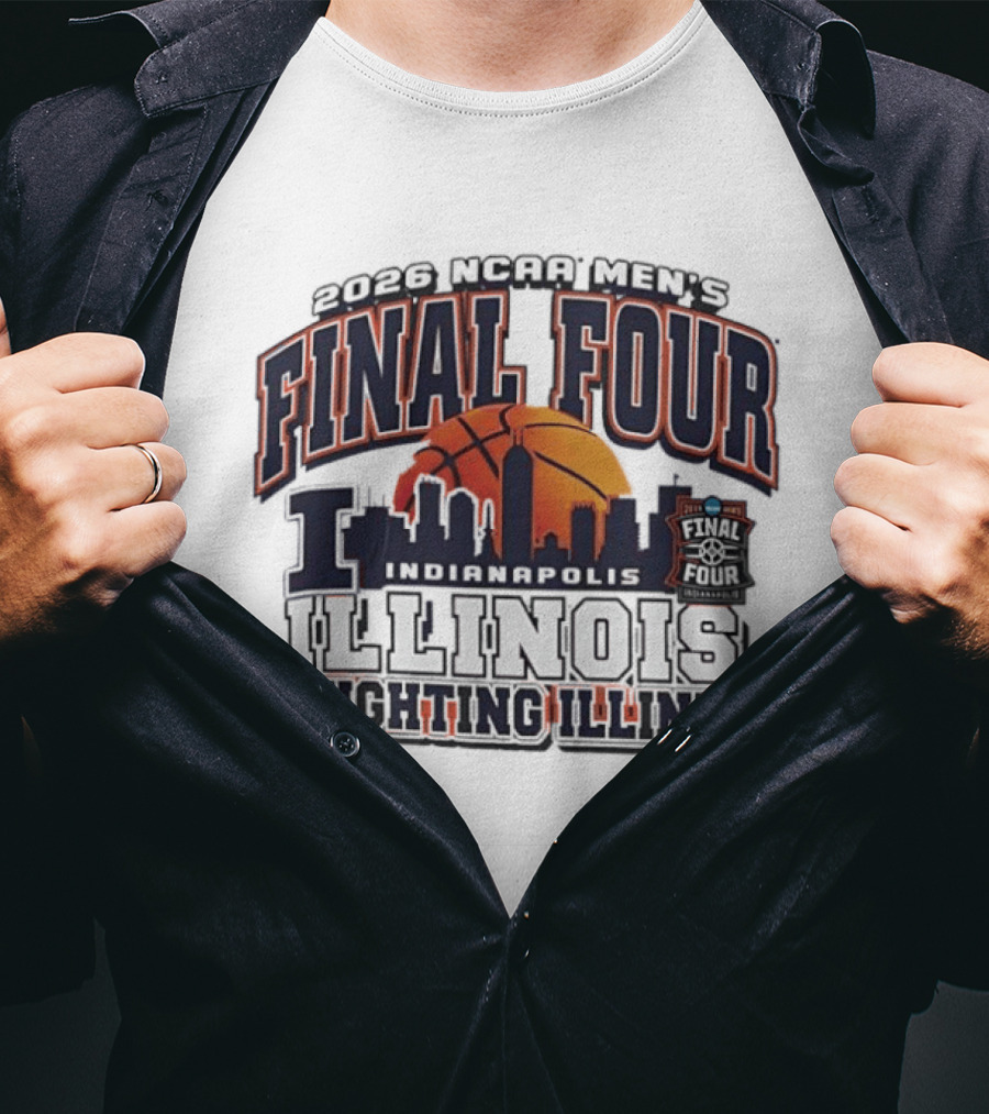 2026 NCAA Men's Final Four Indianapolis Illinois Fighting Illini Basketball T-Shirt
