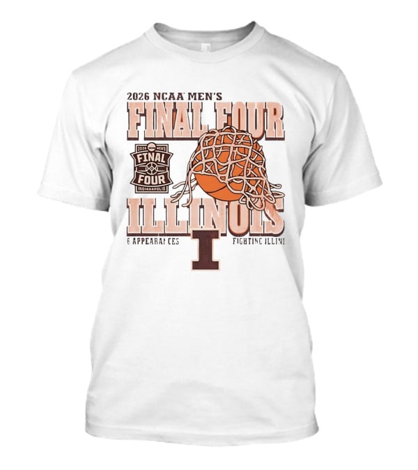 2026 NCAA Men's Final Four Illinois Fighting Illini Basketball 6 Appearances Indianapolis T-Shirt