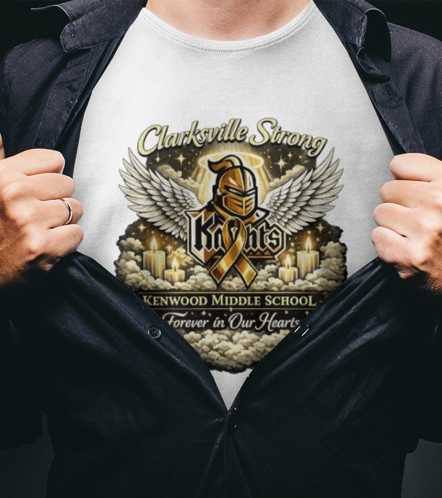Clarksville Strong Knights Kenwood Middle School Forever In Our Hearts T-Shirt