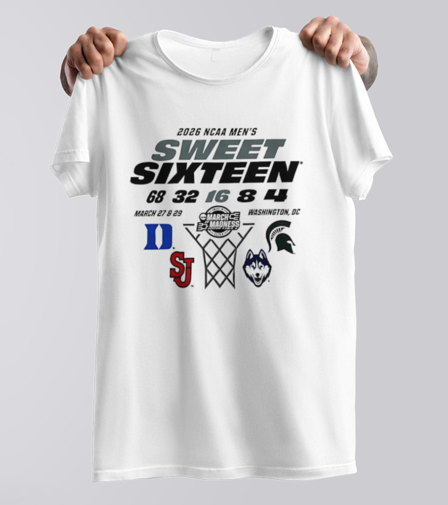 2026 NCAA Men's Basketball Sweet Sixteen March Madness Washington DC Matchup Logos T-Shirt