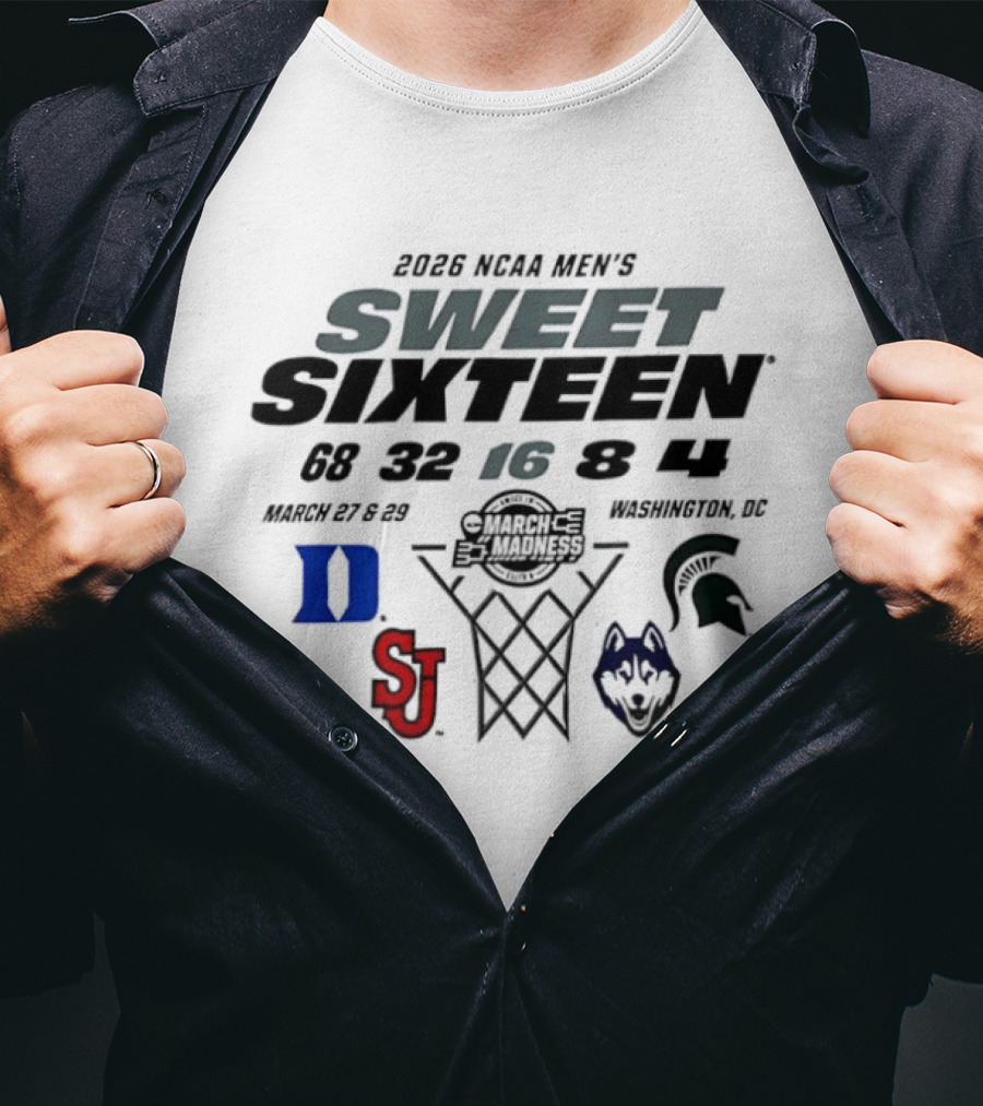 2026 NCAA Men's Basketball Sweet Sixteen March Madness Washington DC Matchup Logos T-Shirt