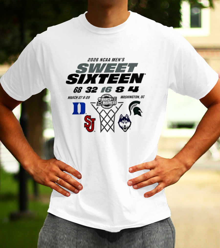 2026 NCAA Men's Basketball Sweet Sixteen March Madness Washington DC Matchup Logos T-Shirt