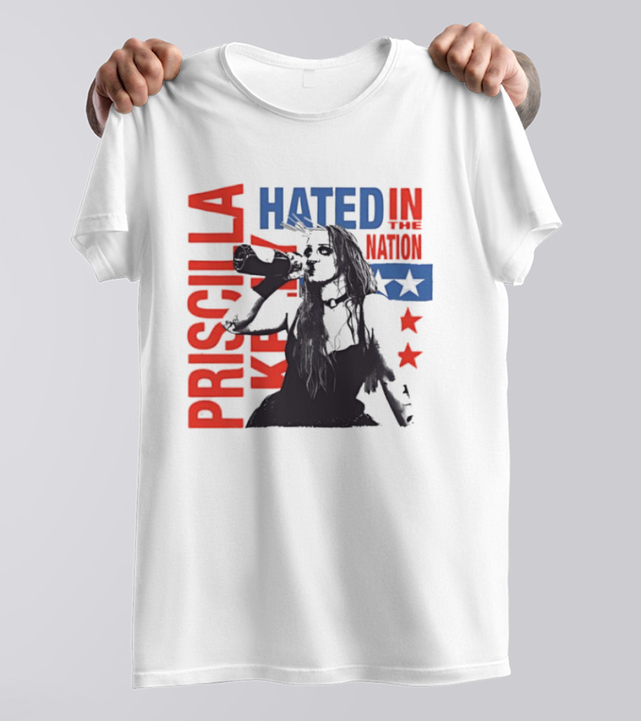Priscilla Kelly NXT Hated In The Nation Bold Red And Blue T-Shirt