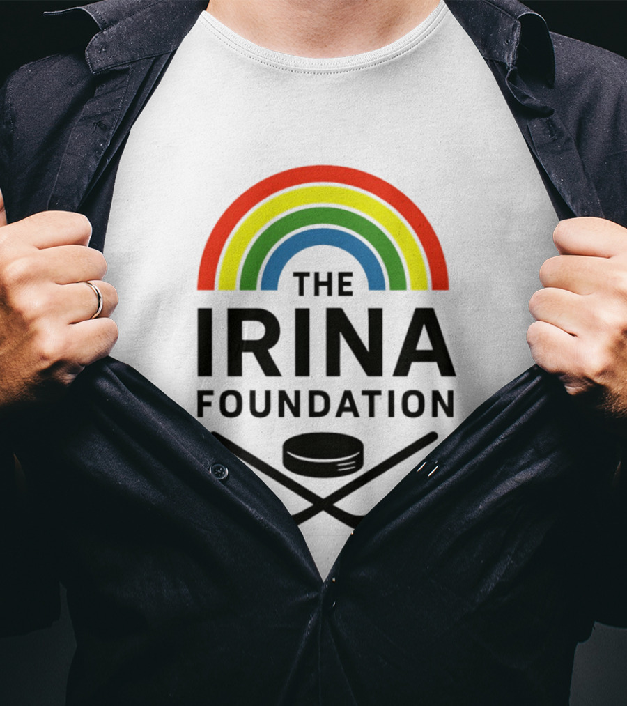 The Irina Foundation Rainbow Hockey Heated Rivalry Shane Ilya T-Shirt