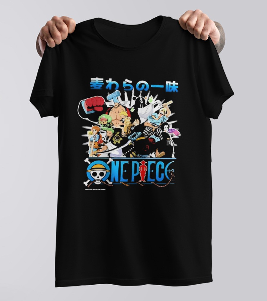One Piece Straw Hat Pirates Anime Characters Collage T-Shirt