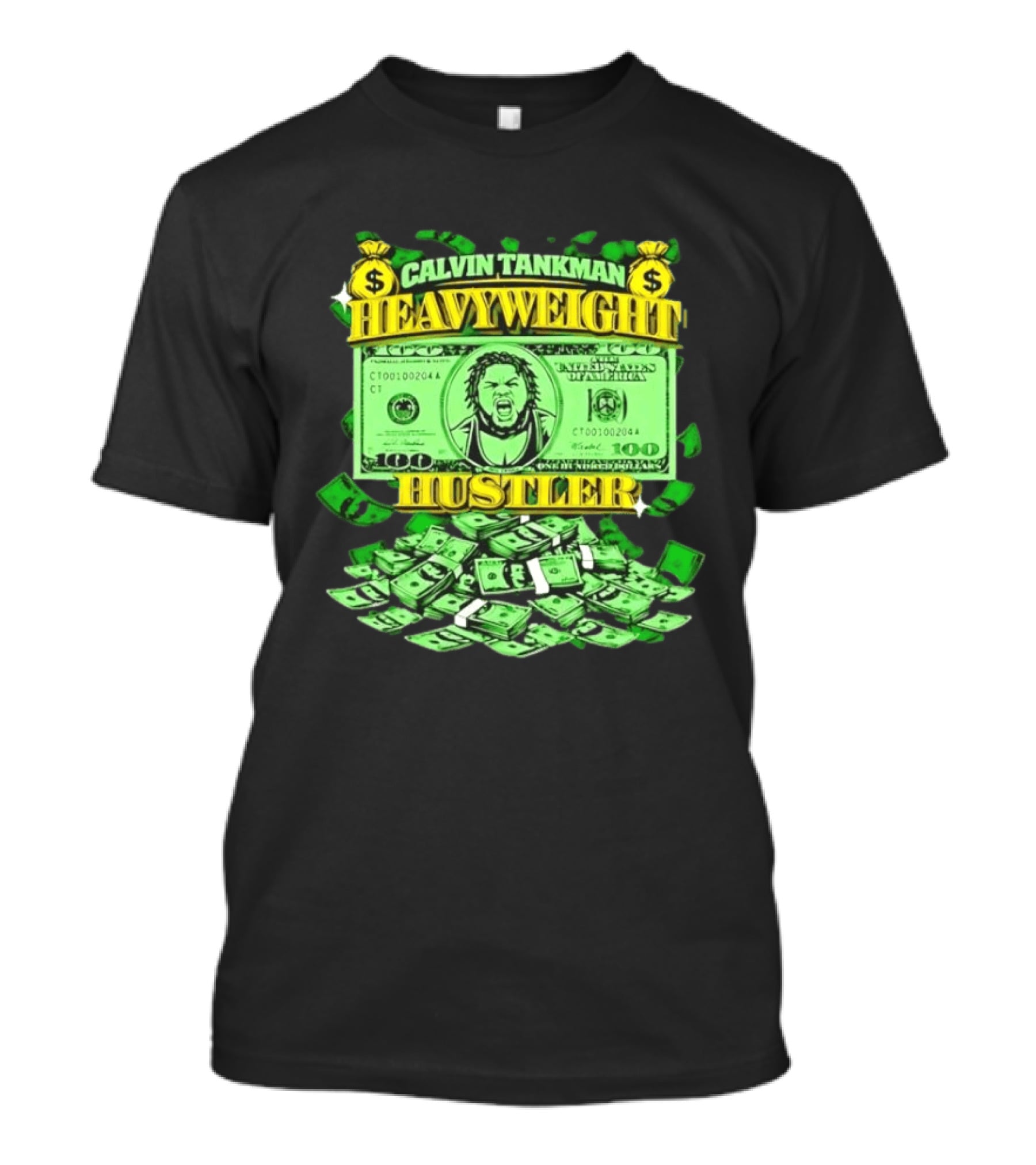 Calvin Tankman Heavyweight Hustler Dollar Bill Graphic Money T-Shirt