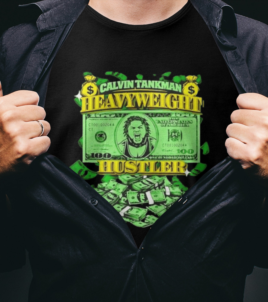 Calvin Tankman Heavyweight Hustler Dollar Bill Graphic Money T-Shirt