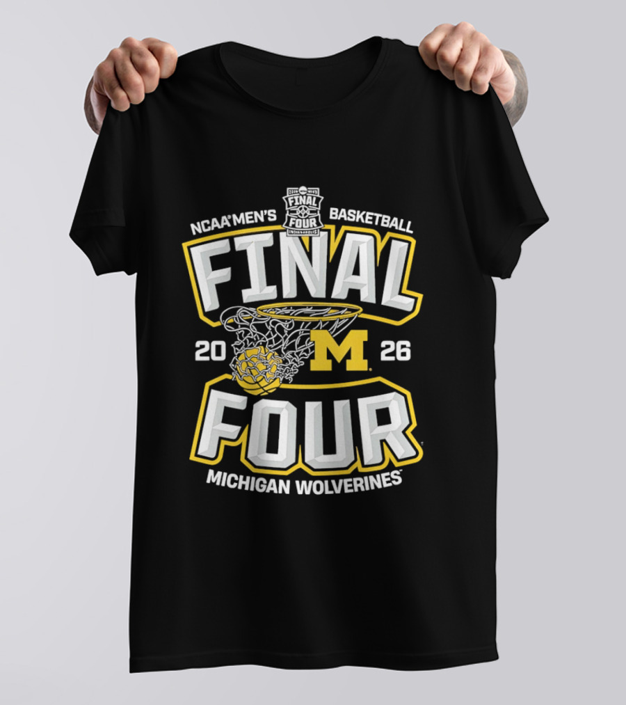 NCAA Men's Basketball Final Four 2026 Michigan Wolverines T-Shirt