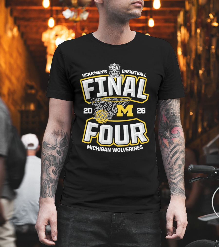 NCAA Men's Basketball Final Four 2026 Michigan Wolverines T-Shirt