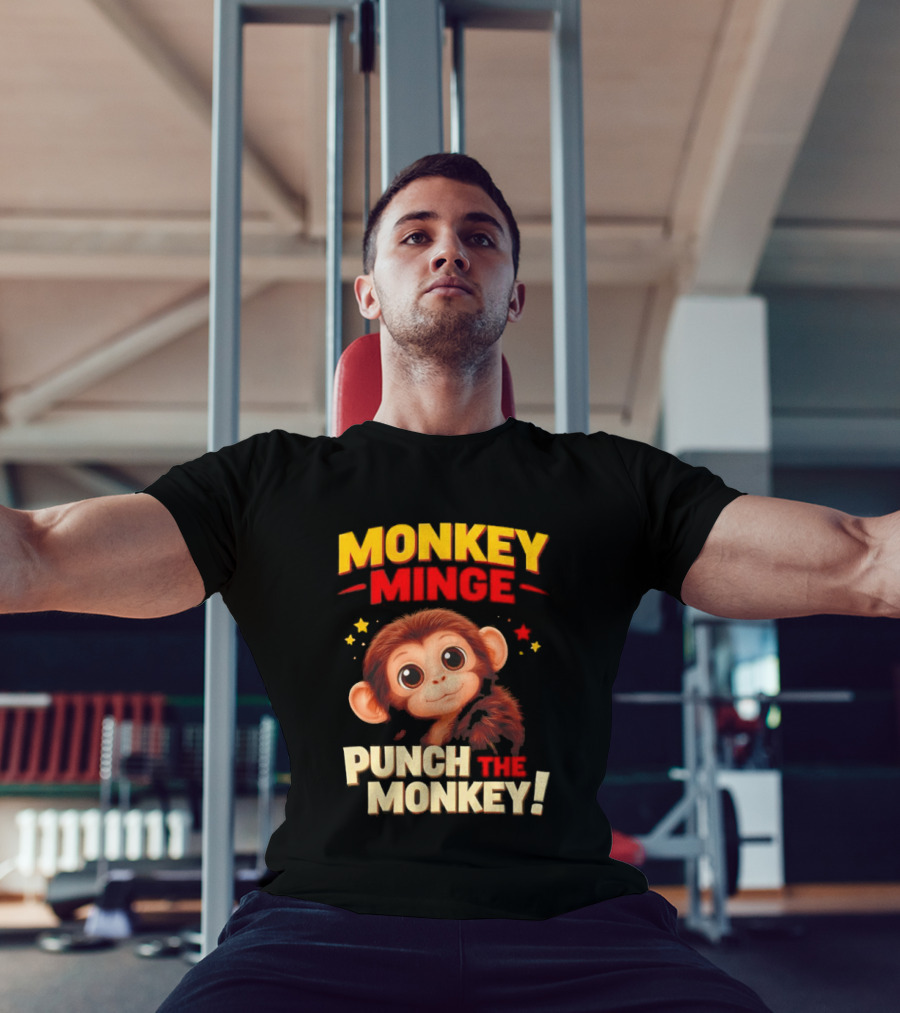 Monkey Minge Punch That Monkey Cute Cartoon Monkey T-Shirt