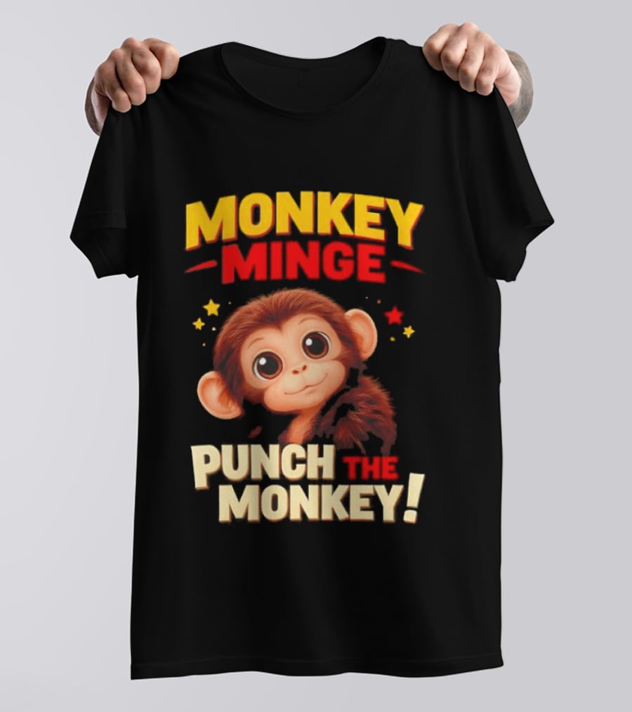 Monkey Minge Punch That Monkey Cute Cartoon Monkey T-Shirt