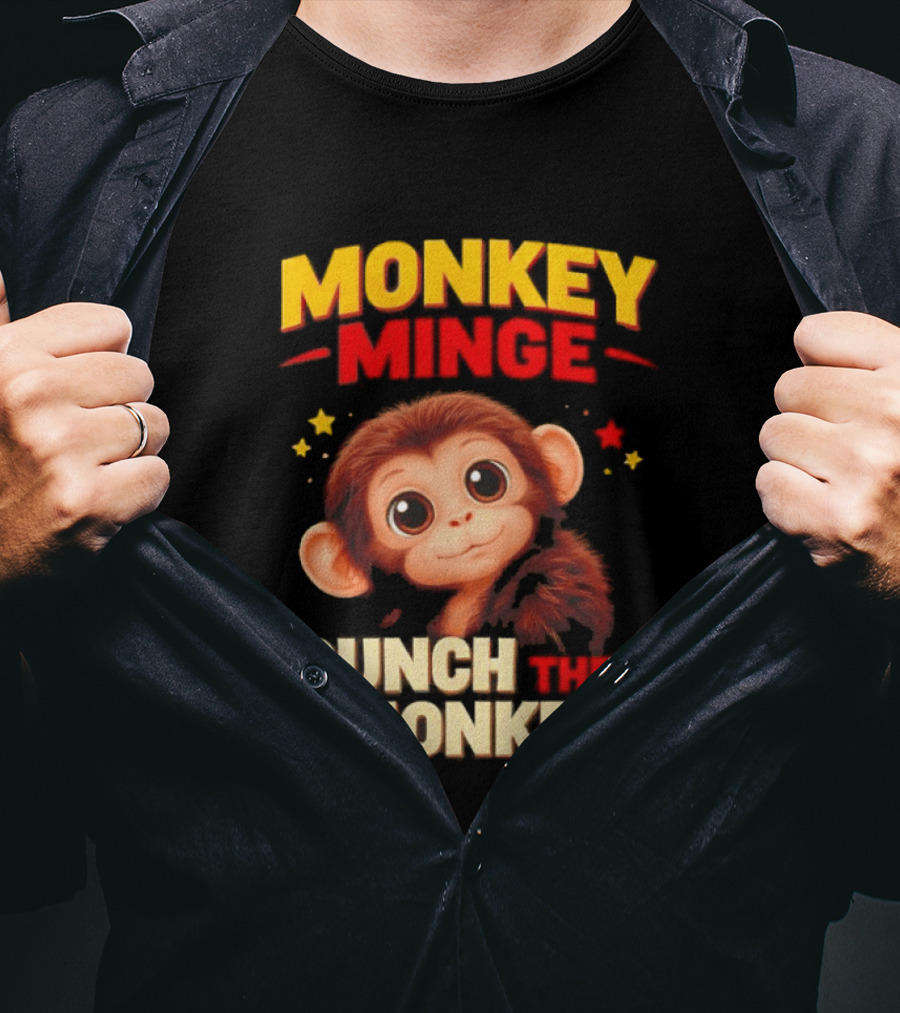 Monkey Minge Punch That Monkey Cute Cartoon Monkey T-Shirt