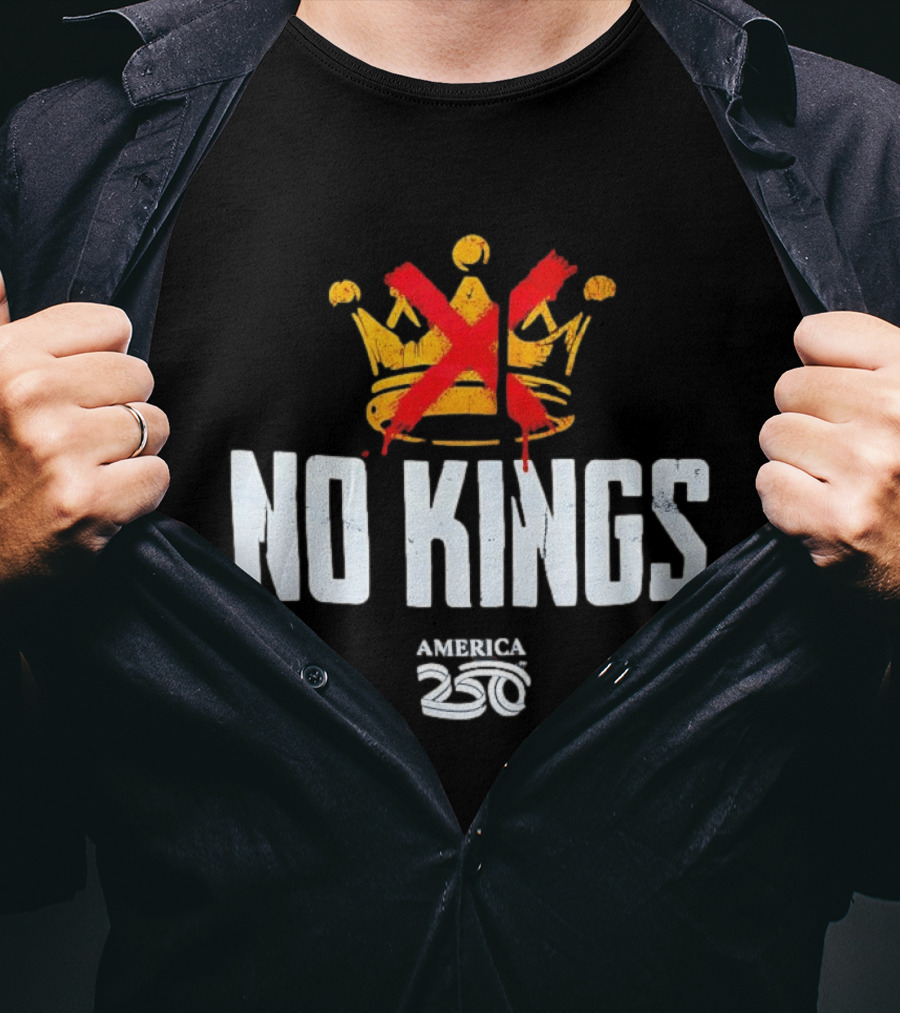 No Kings America 250 Crown Crossed Out T-Shirt