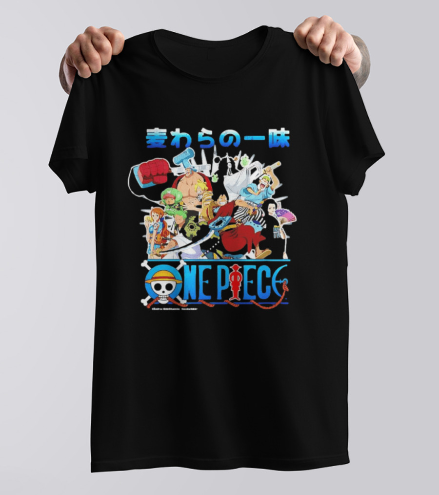 One Piece Anime Straw Hat Crew Cast Collage T-Shirt