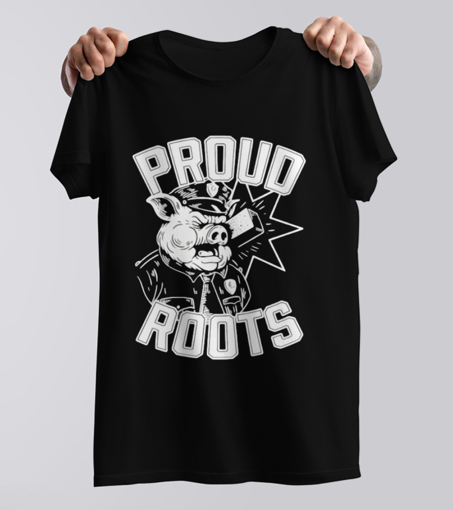 Proud Roots Pig Police Uniform Stars And Stripes T-Shirt